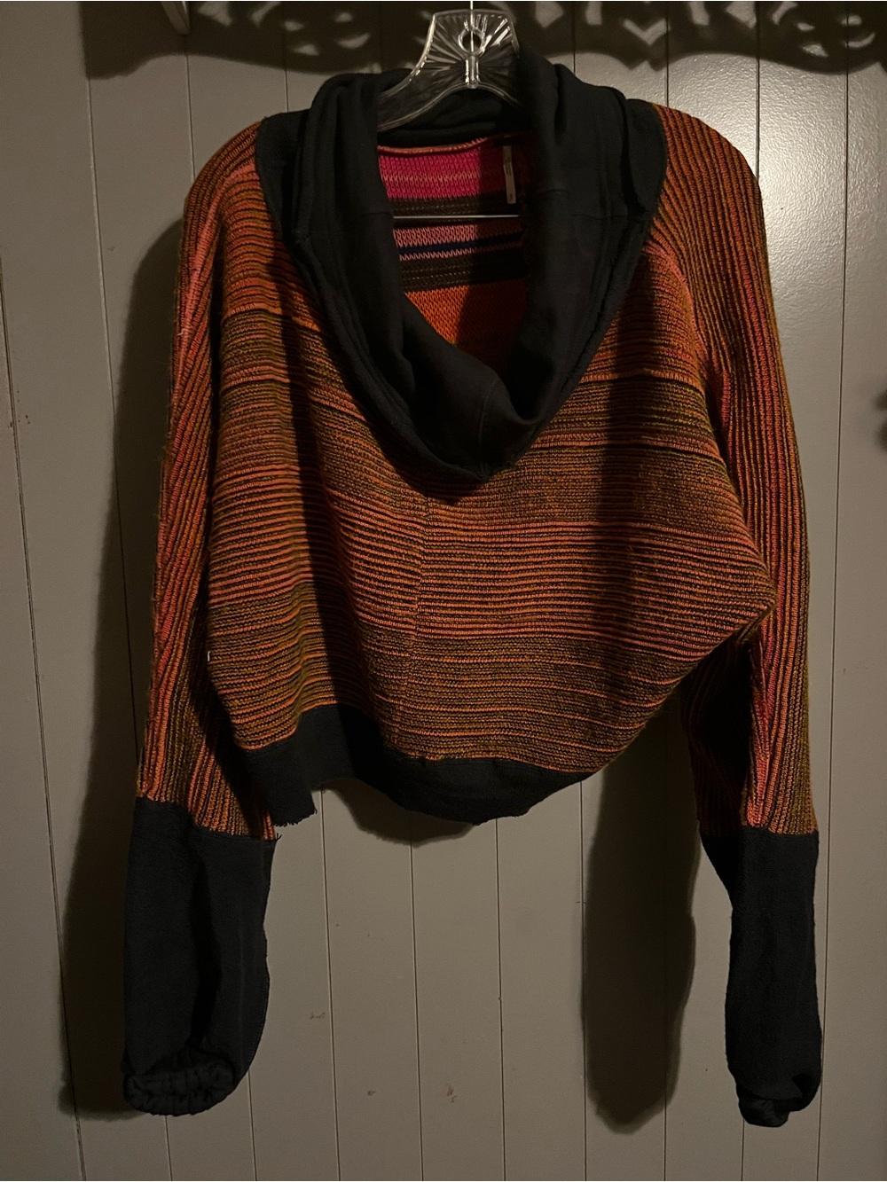Free People Catch A Smile striped cropped sweater sunset colorway - Picture 2 of 5